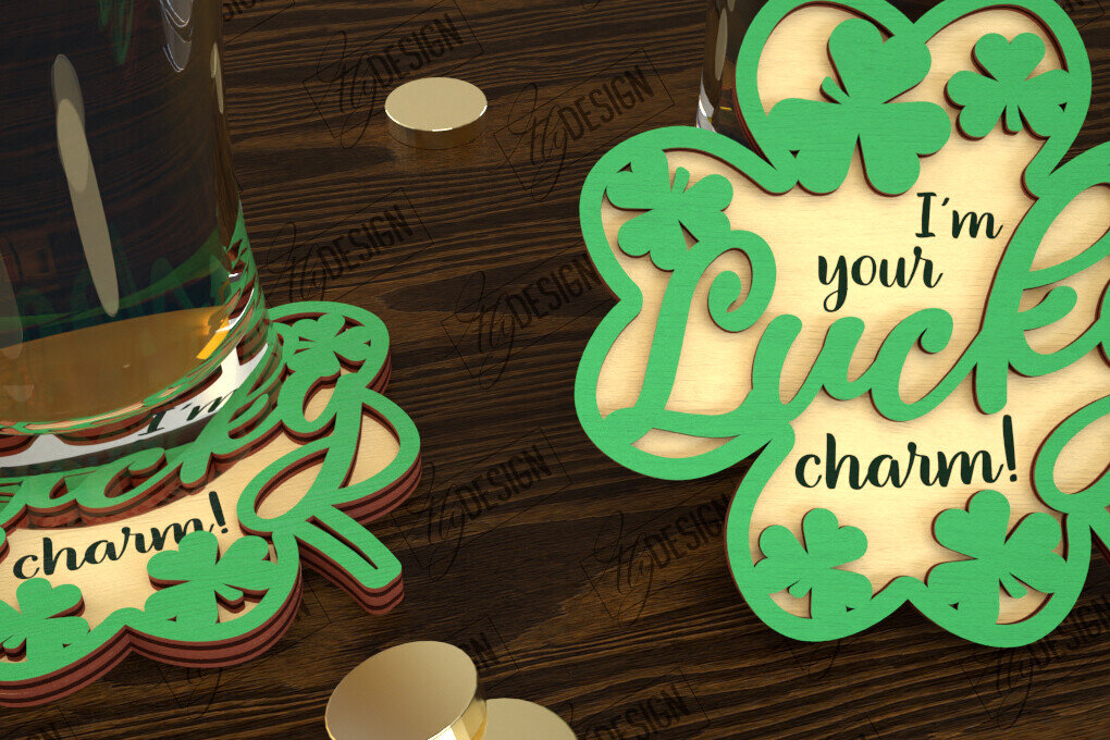 Intra απο ξύλο plywood 3mm-4mm πάχος – Σουβέρ για την ημέρα του Αγίου Πατρικίου | Κύπελλο σουβέρ Δίασταση  20x20 cm INTRAFABR-115439361