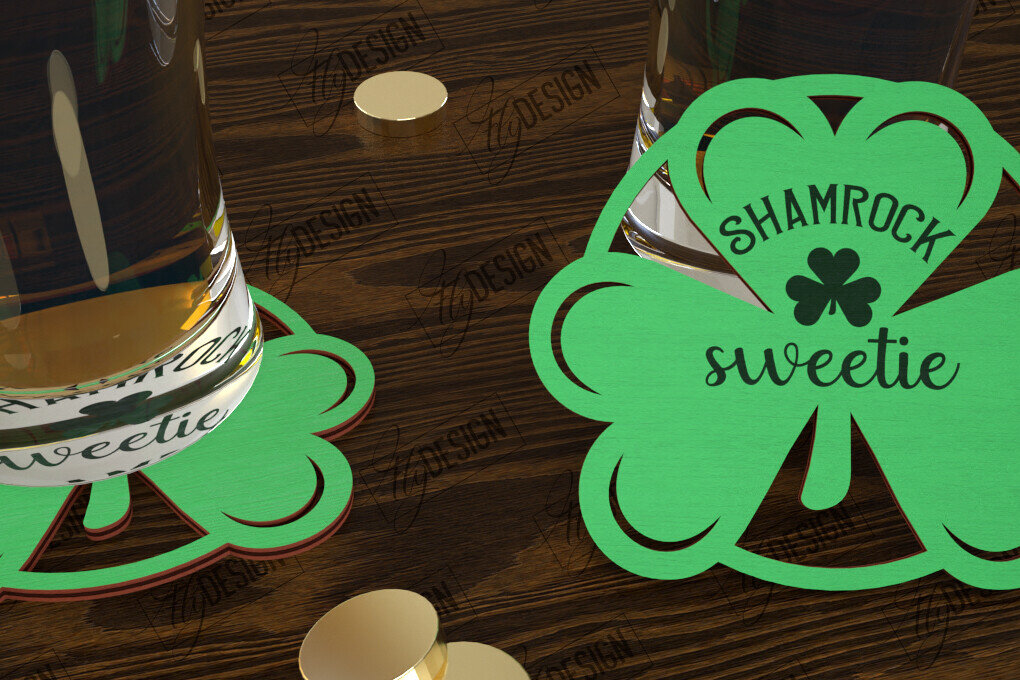 Intra απο ξύλο plywood 3mm-4mm πάχος – Σουβέρ για την ημέρα του Αγίου Πατρικίου | Κύπελλο σουβέρ Δίασταση  20x20 cm INTRAFABR-115439379