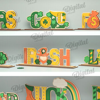 Intra απο ξύλο plywood 3mm-4mm πάχος – Πακέτο κοπής με λέιζερ ντεκόρ St Patrick's Day Δίασταση  20x20 cm INTRAFABR-115496846 - Image 1