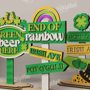 Intra απο ξύλο plywood 3mm-4mm πάχος – Πακέτο κοπής με λέιζερ ντεκόρ St Patrick's Day Δίασταση  20x20 cm INTRAFABR-115362126 - Image 1