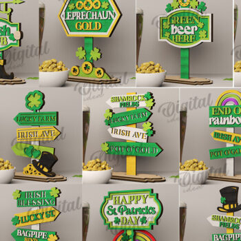 Intra απο ξύλο plywood 3mm-4mm πάχος – Πακέτο κοπής με λέιζερ ντεκόρ St Patrick's Day Δίασταση  20x20 cm INTRAFABR-115362126 - Image 2