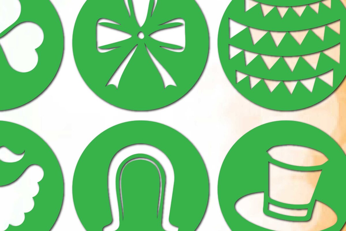 Intra απο ξύλο plywood 3mm-4mm πάχος – Πακέτο St Patrick's Day Decor Δίασταση  20x20 cm INTRAFABR-62662389