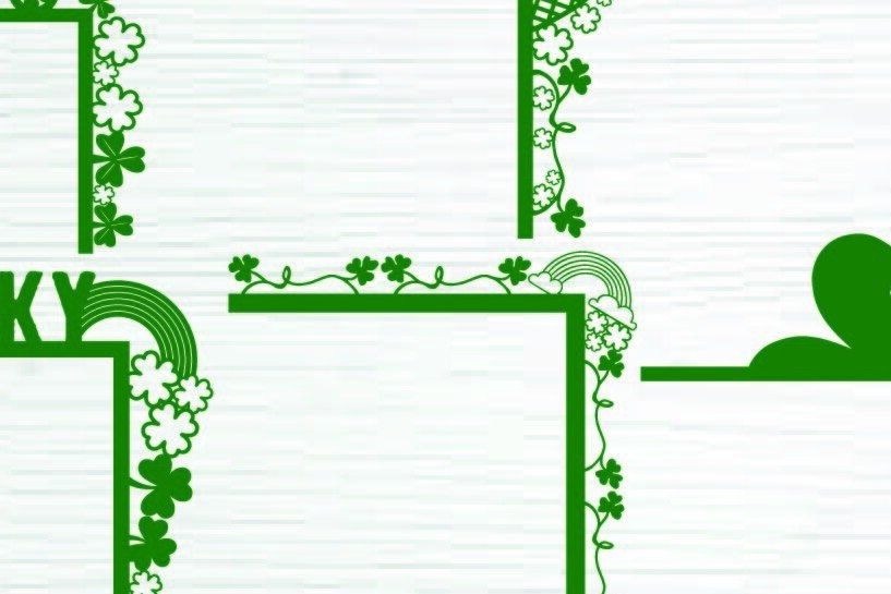 Intra απο ξύλο plywood 3mm-4mm πάχος – Πακέτο Door Corner St. Patrick's Day Δίασταση  20x20 cm INTRAFABR-114351992