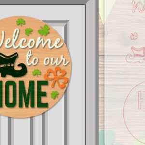 Intra απο ξύλο plywood 3mm-4mm πάχος – Κρεμάστρα πόρτας St. Patrick's Day Lasercut Δίασταση  20x20 cm INTRAFABR-117786606