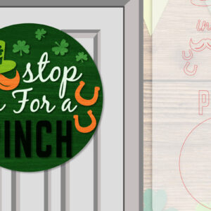 Intra απο ξύλο plywood 3mm-4mm πάχος – Κρεμάστρα πόρτας St. Patrick's Day Lasercut Δίασταση  20x20 cm INTRAFABR-117786611