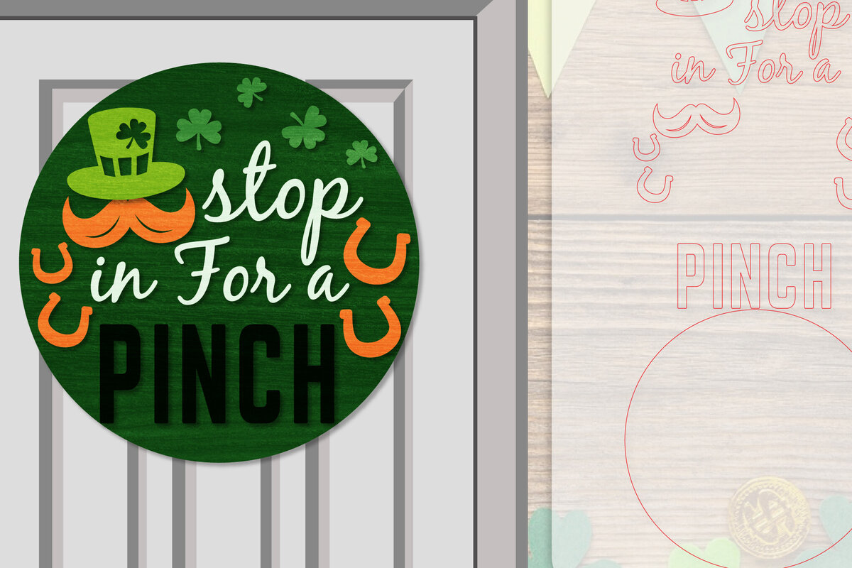 Intra απο ξύλο plywood 3mm-4mm πάχος – Κρεμάστρα πόρτας St. Patrick's Day Lasercut Δίασταση  20x20 cm INTRAFABR-117786611