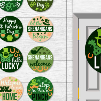 Intra απο ξύλο plywood 3mm-4mm πάχος – Κρεμάστρα πόρτας St. Patrick's Day Lasercut Δίασταση  20x20 cm INTRAFABR-117786629 - Image 1