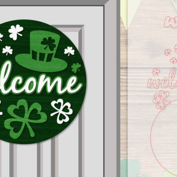 Intra απο ξύλο plywood 3mm-4mm πάχος – Κρεμάστρα πόρτας St. Patrick's Day Lasercut Δίασταση  20x20 cm INTRAFABR-117786629 - Image 3