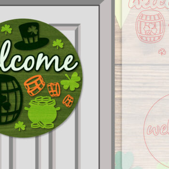 Intra απο ξύλο plywood 3mm-4mm πάχος – Κρεμάστρα πόρτας St. Patrick's Day Lasercut Δίασταση  20x20 cm INTRAFABR-117786629 - Image 11