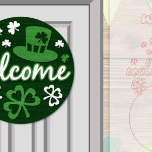 Intra απο ξύλο plywood 3mm-4mm πάχος – Κρεμάστρα πόρτας St. Patrick's Day Lasercut Δίασταση  20x20 cm INTRAFABR-117786550