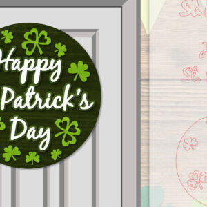 Intra απο ξύλο plywood 3mm-4mm πάχος – Κρεμάστρα πόρτας St. Patrick's Day Lasercut Δίασταση  20x20 cm INTRAFABR-117786557