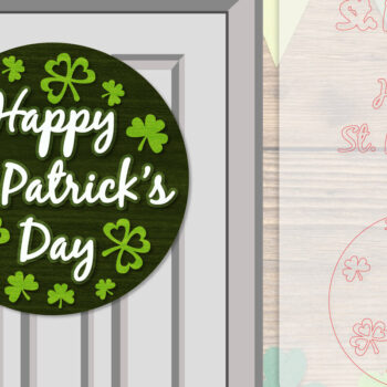 Intra απο ξύλο plywood 3mm-4mm πάχος – Κρεμάστρα πόρτας St. Patrick's Day Lasercut Δίασταση  20x20 cm INTRAFABR-117786557 - Image 1