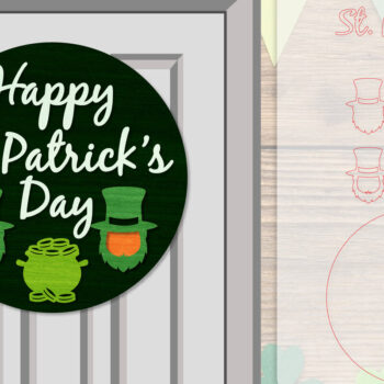 Intra απο ξύλο plywood 3mm-4mm πάχος – Κρεμάστρα πόρτας St. Patrick's Day Lasercut Δίασταση 20x20 cm INTRAFABR-117786573 - Image 1