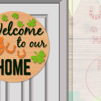 Intra απο ξύλο plywood 3mm-4mm πάχος – Κρεμάστρα πόρτας St. Patrick's Day Lasercut Δίασταση  20x20 cm INTRAFABR-117786585 - Image 1