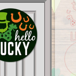 Intra απο ξύλο plywood 3mm-4mm πάχος – Κρεμάστρα πόρτας St. Patrick's Day Lasercut Δίασταση  20x20 cm INTRAFABR-117786593