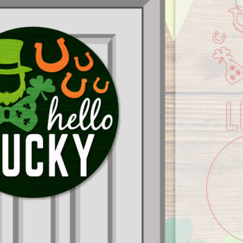 Intra απο ξύλο plywood 3mm-4mm πάχος – Κρεμάστρα πόρτας St. Patrick's Day Lasercut Δίασταση  20x20 cm INTRAFABR-117786593 - Image 1