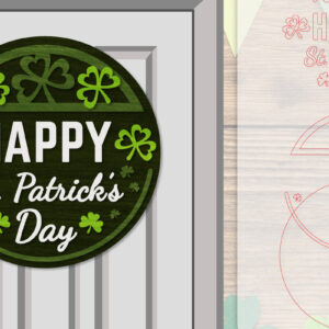 Intra απο ξύλο plywood 3mm-4mm πάχος – Κρεμάστρα πόρτας St. Patrick's Day Lasercut Δίασταση  20x20 cm INTRAFABR-117786545