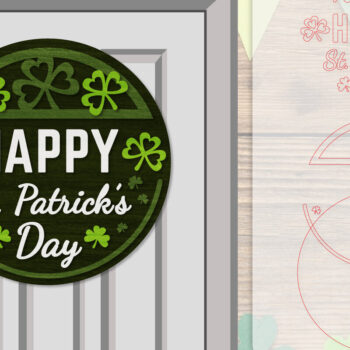 Intra απο ξύλο plywood 3mm-4mm πάχος – Κρεμάστρα πόρτας St. Patrick's Day Lasercut Δίασταση  20x20 cm INTRAFABR-117786545 - Image 1