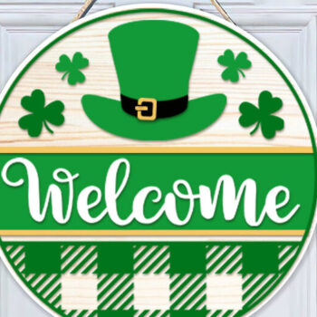 Intra απο ξύλο plywood 3mm-4mm πάχος – Πακέτο πινακίδων κρεμάστρας πόρτας St Patricks Day Δίασταση 20x20 cm INTRAFABR-60314004 - Image 2