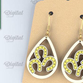 Intra απο ξύλο plywood 3mm-4mm πάχος – Σκουλαρίκια St. Patrick's Day Drop Lasercut Δίασταση  5x5 cm INTRAFABR-87838219 - Image 1