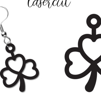 Intra απο ξύλο plywood 3mm-4mm πάχος – Σκουλαρίκια St Patrick's Day Lasercut Δίασταση 5x5 cm INTRAFABR-117725413 - Image 2