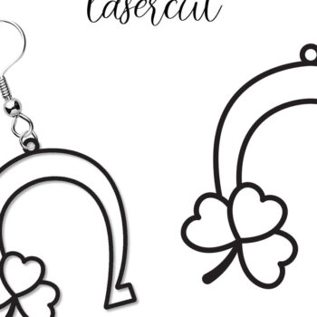 Intra απο ξύλο plywood 3mm-4mm πάχος – Σκουλαρίκια St Patrick's Day Lasercut Δίασταση 5x5 cm INTRAFABR-118041059 - Image 1