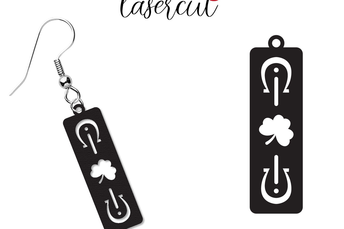 Intra απο ξύλο plywood 3mm-4mm πάχος – Σκουλαρίκια St Patrick's Day Lasercut Δίασταση  5x5 cm INTRAFABR-118041122