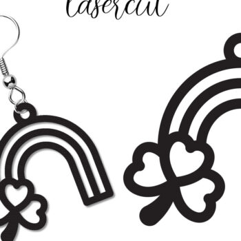 Intra απο ξύλο plywood 3mm-4mm πάχος – Σκουλαρίκια St Patrick's Day Lasercut Δίασταση 5x5 cm INTRAFABR-117724945 - Image 1