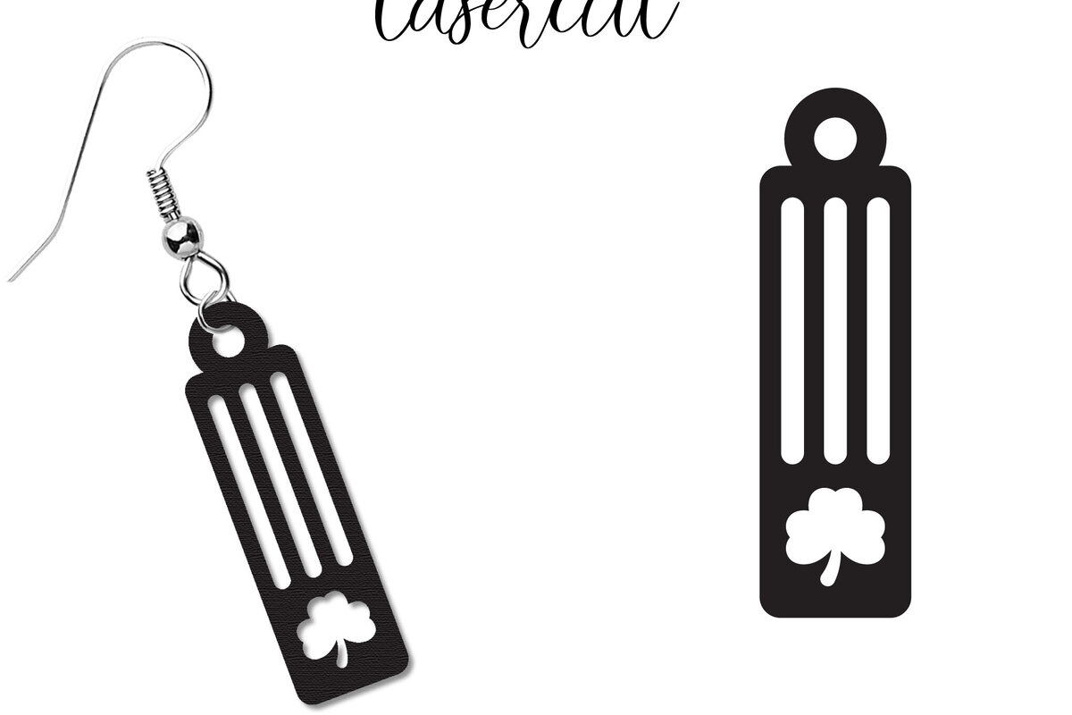 Intra απο ξύλο plywood 3mm-4mm πάχος – Σκουλαρίκια St Patrick's Day Lasercut Δίασταση  5x5 cm INTRAFABR-117725271