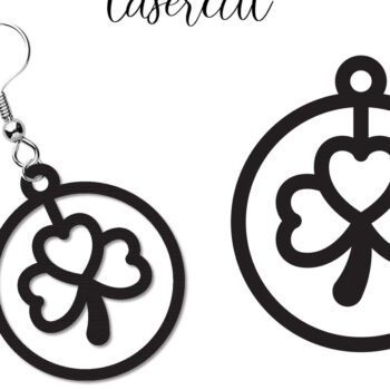 Intra απο ξύλο plywood 3mm-4mm πάχος – Σκουλαρίκια St Patrick's Day Lasercut Δίασταση 5x5 cm INTRAFABR-117725344 - Image 1