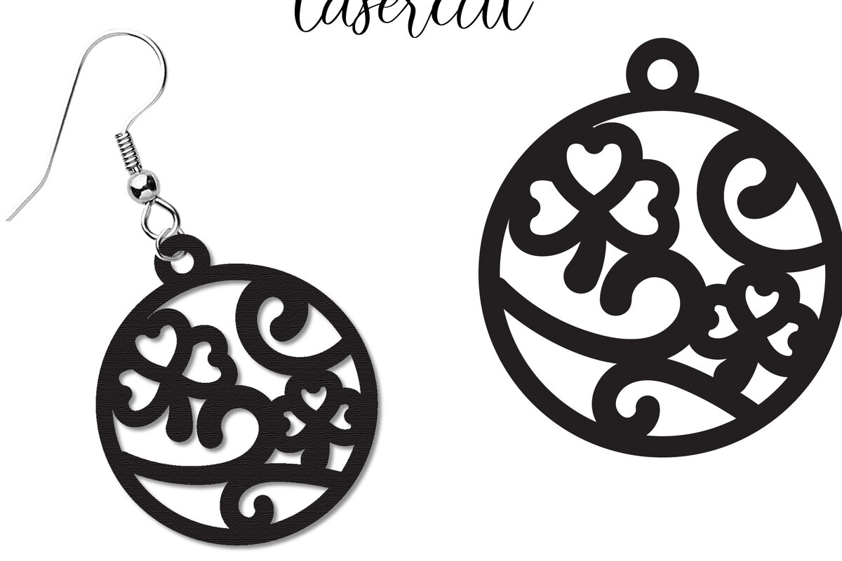 Intra απο ξύλο plywood 3mm-4mm πάχος – Σκουλαρίκια St Patrick's Day Lasercut Δίασταση  5x5 cm INTRAFABR-117725361