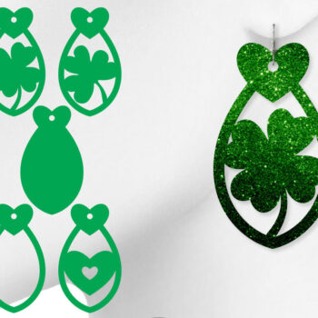 Intra απο ξύλο plywood 3mm-4mm πάχος – St Patrick's Day Earring, Teardrops Δίασταση  5x5 cm INTRAFABR-7996498 - Image 1