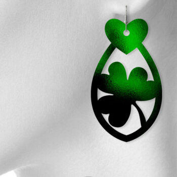 Intra απο ξύλο plywood 3mm-4mm πάχος – St Patrick's Day Earring, Teardrops Δίασταση  5x5 cm INTRAFABR-7996498 - Image 2