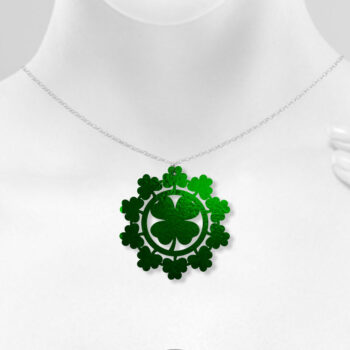 Intra απο ξύλο plywood 3mm-4mm πάχος – Σκουλαρίκια St Patrick's Day, 4 φύλλα τριφύλλι Δίασταση  5x5 cm INTRAFABR-6890458 - Image 6