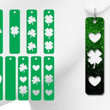 Intra απο ξύλο plywood 3mm-4mm πάχος – Σκουλαρίκια St Patrick's Day, Bar Earrings Δίασταση  5x5 cm INTRAFABR-7757394 - Image 1