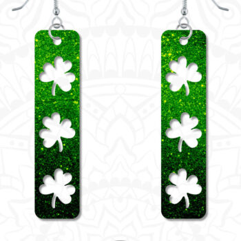 Intra απο ξύλο plywood 3mm-4mm πάχος – Σκουλαρίκια St Patrick's Day, Bar Earrings Δίασταση  5x5 cm INTRAFABR-7757394 - Image 2