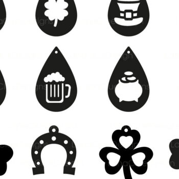 Intra απο ξύλο plywood 3mm-4mm πάχος – Πακέτο με σκουλαρίκια St Patrick's Day Δίασταση  5x5 cm INTRAFABR-67847620 - Image 2