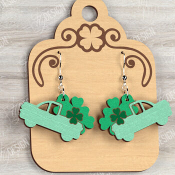 Intra απο ξύλο plywood 3mm-4mm πάχος – Πακέτο σκουλαρίκια St Patrick's Day | CNC Δίασταση  5x5 cm INTRAFABR-115434927 - Image 5