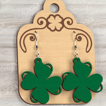 Intra απο ξύλο plywood 3mm-4mm πάχος – Πακέτο σκουλαρίκια St Patrick's Day | CNC Δίασταση  5x5 cm INTRAFABR-115434927 - Image 8