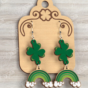 Intra απο ξύλο plywood 3mm-4mm πάχος – Πακέτο σκουλαρίκια St Patrick's Day | CNC Δίασταση  5x5 cm INTRAFABR-115434927 - Image 9