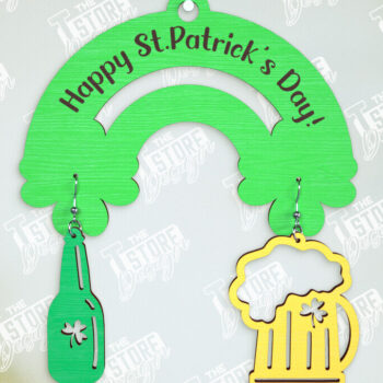 Intra απο ξύλο plywood 3mm-4mm πάχος – Πακέτο σκουλαρίκια St Patrick's Day | CNC Δίασταση  5x5 cm INTRAFABR-114248233 - Image 3