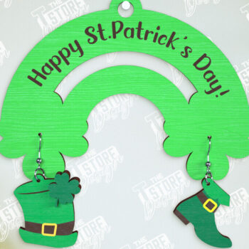 Intra απο ξύλο plywood 3mm-4mm πάχος – Πακέτο σκουλαρίκια St Patrick's Day | CNC Δίασταση  5x5 cm INTRAFABR-114248233 - Image 4