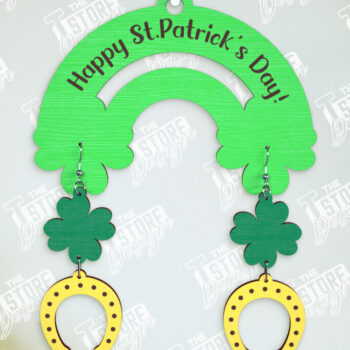 Intra απο ξύλο plywood 3mm-4mm πάχος – Πακέτο σκουλαρίκια St Patrick's Day | CNC Δίασταση  5x5 cm INTRAFABR-114248233 - Image 5