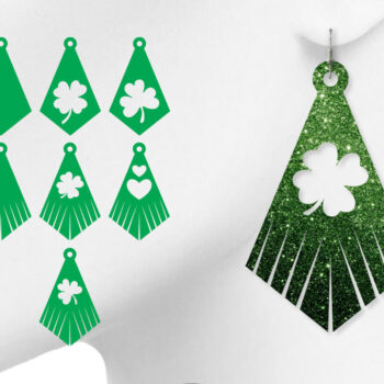 Intra απο ξύλο plywood 3mm-4mm πάχος – Σκουλαρίκια St Patricks Day, Σκουλαρίκι με κρόσσια Δίασταση  5x5 cm INTRAFABR-7994024 - Image 1