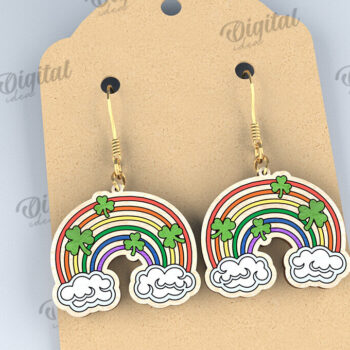 Intra απο ξύλο plywood 3mm-4mm πάχος – Πακέτο LaserCut Σκουλαρίκια St Patricks Day Δίασταση  5x5 cm INTRAFABR-114206994 - Image 5