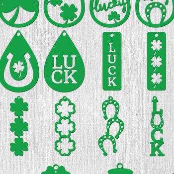 Intra απο ξύλο plywood 3mm-4mm πάχος – Πακέτο Lasercut με σκουλαρίκια St Patricks Day Δίασταση  5x5 cm INTRAFABR-91614744 - Image 2