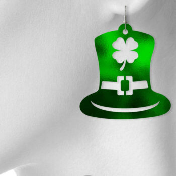 Intra απο ξύλο plywood 3mm-4mm πάχος – Σκουλαρίκια St Patrick's Day Καπέλο καλικάτζαρου Δίασταση  5x5 cm INTRAFABR-7124133 - Image 3