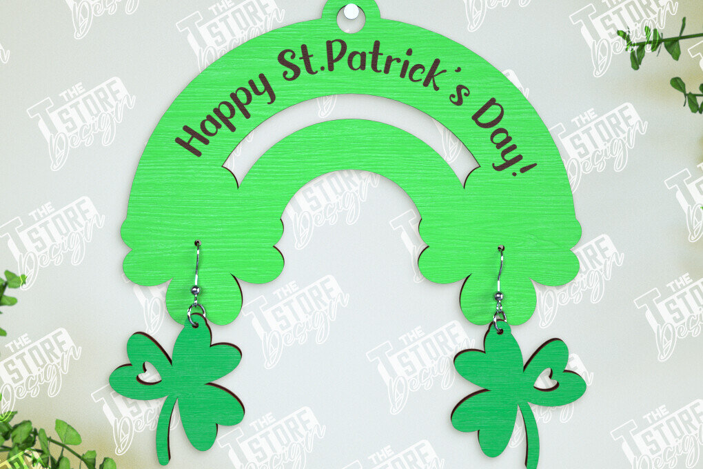 Intra απο ξύλο plywood 3mm-4mm πάχος – Σκουλαρίκια του Αγίου Πατρικίου | Τριφύλλι Δίασταση  5x5 cm INTRAFABR-114247776