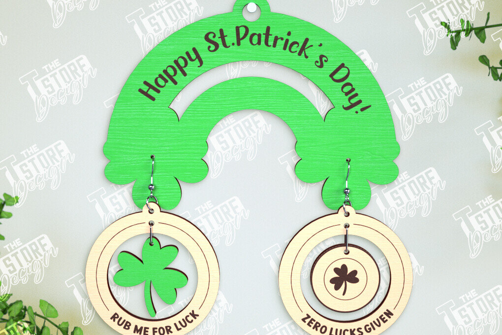 Intra απο ξύλο plywood 3mm-4mm πάχος – Σκουλαρίκια του Αγίου Πατρικίου | Τριφύλλι Δίασταση  5x5 cm INTRAFABR-114247785