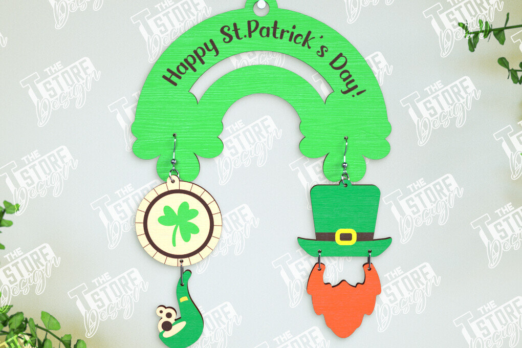 Intra απο ξύλο plywood 3mm-4mm πάχος – Σκουλαρίκια του Αγίου Πατρικίου | Τριφύλλι Δίασταση  5x5 cm INTRAFABR-114247788